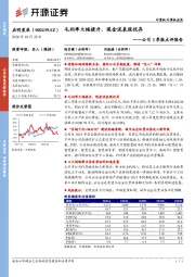 公司3季报点评报告：毛利率大幅提升，现金流表现优异启