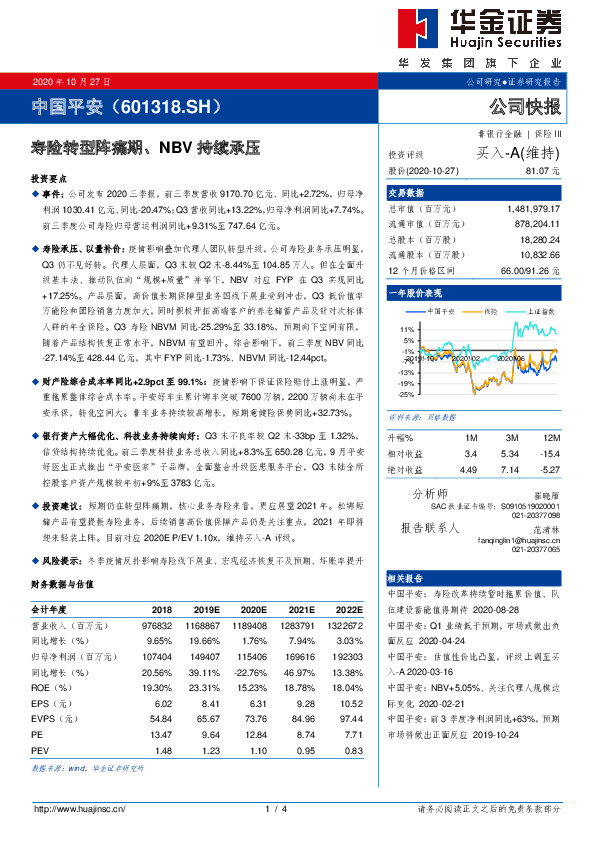 寿险转型阵痛期、NBV持续承压