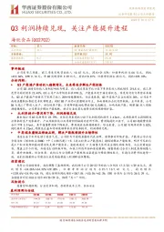 Q3利润持续兑现，关注产能提升进程