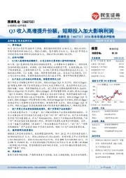 2020年半年报点评报告:Q3收入高增提升份额,短期投入加大影响利润