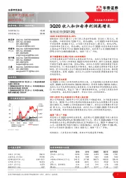 3Q20收入和归母净利润高增长