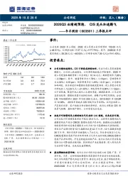 三季报点评：2020Q3业绩超预期，CIS龙头加速腾飞