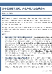 三季度超悲观预期，内生外延共助业绩成长