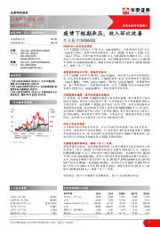 疫情下短期承压，收入环比改善