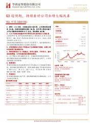 Q3超预期，持续看好公司业绩大幅改善