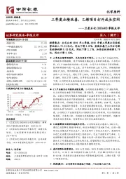 季报点评：三季度业绩改善，乙烯项目打开成长空间