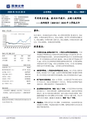 2020年3季报点评：军用需求旺盛，盈利水平提升，业绩大超预期