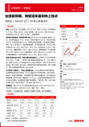 20年三季报点评：业绩超预期，有望迎来盈利向上拐点