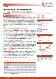 2020年三季度业绩点评:Q3业绩环比改善,产品结构调整提升盈利