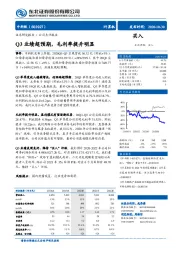 Q3业绩超预期，毛利率提升明显