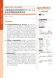 2020年三季报点评：Q3单季度归母净利润同比+24.3%，人工晶状体带量采购战果丰硕