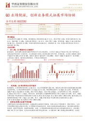 Q3业绩靓丽，创新业务模式拓展市场份额