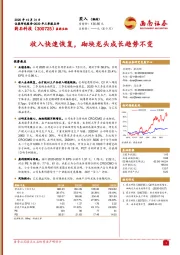 收入快速恢复,砌块龙头成长趋势不变