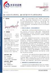 Q3以量补价业绩修复，Q4有望量价齐升业绩快速增长