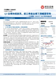 2020年半年报点评：Q3业绩持续复苏，前三季度业绩下滑幅度收窄