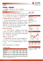 2020年三季报点评:经营稳健,业绩稳增长