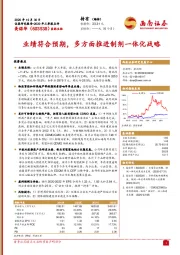业绩符合预期，多方面推进制剂一体化战略