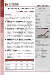 跟踪报告：三季度业绩符合预期，一体化优势进一步凸显