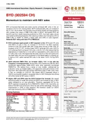 Momentum to maintain with NEV sales