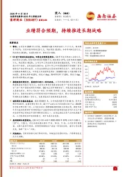 业绩符合预期,持续推进长期战略