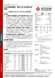 2020年Q4财报前瞻：Q3业绩超预期，看好Q4业务新生态发展