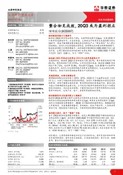 整合初见成效，20Q3或为盈利拐点