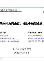 万润股份深度报告之二：显示材料方兴未艾，推动中长期成长，维持“买入”