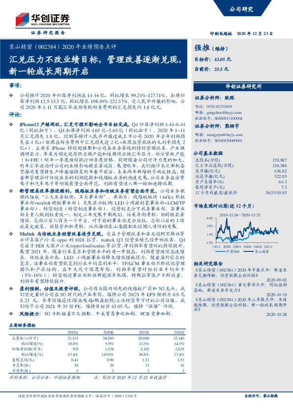 2020年业绩预告点评：汇兑压力不改业绩目标，管理改善逐渐兑现，新一轮成长周期开启
