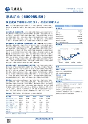 投资建设甲醇综合利用项目，打造利润增长点