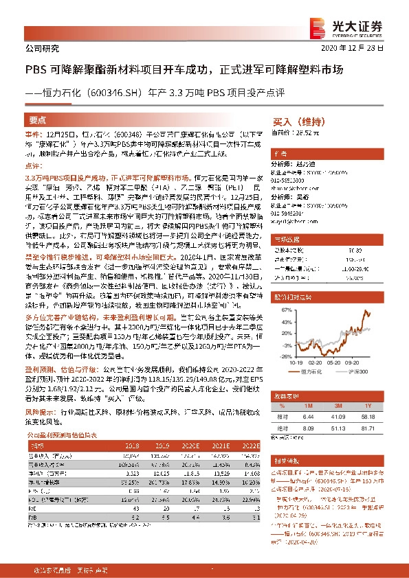 年产3.3万吨PBS项目投产点评：PBS可降解聚酯新材料项目开车成功，正式进军可降解塑料市场