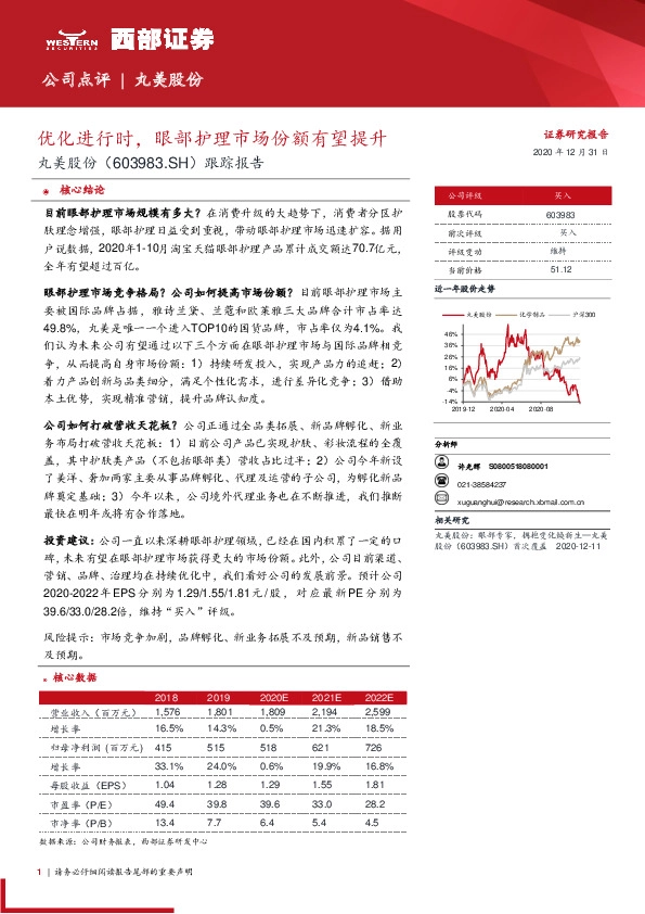 跟踪报告：优化进行时，眼部护理市场份额有望提升