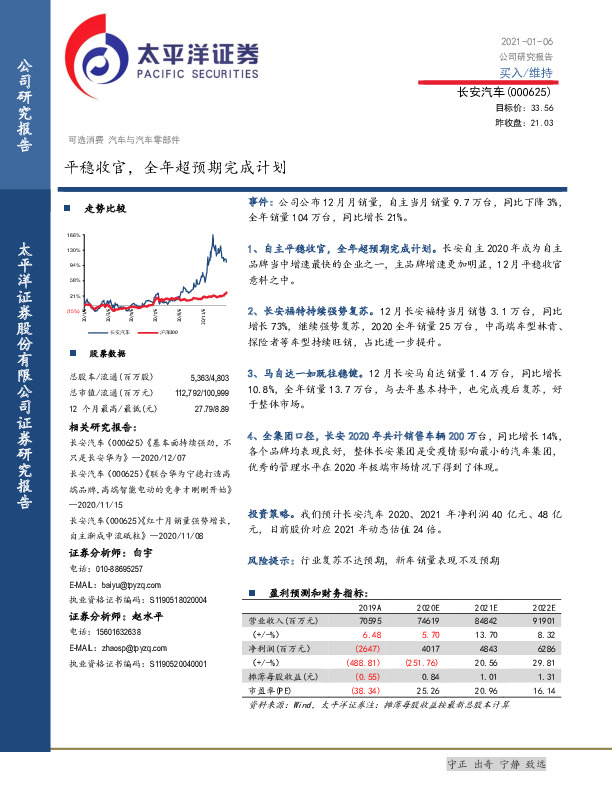 平稳收官，全年超预期完成计划