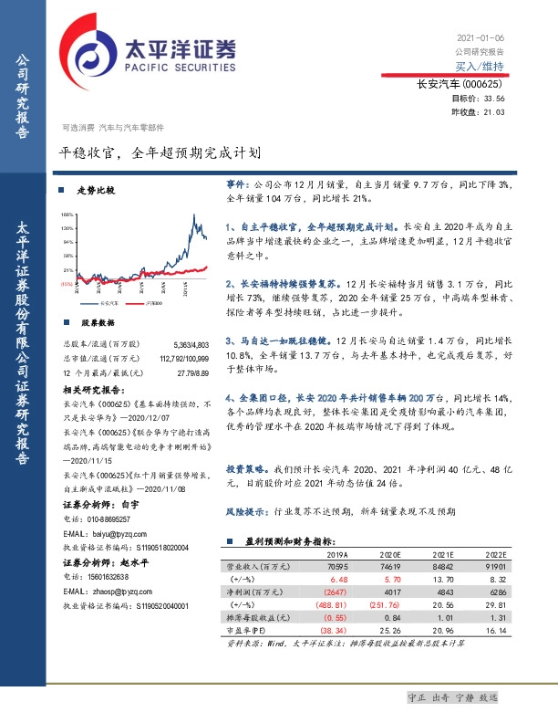 平稳收官，全年超预期完成计划