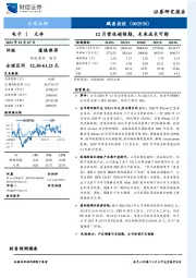 12月营收超预期，未来成长可期