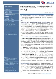 四季度业绩符合预期，三大驱动力护航公司2021高增