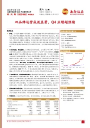双品牌运营成效显著,Q4业绩超预期