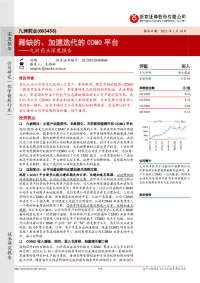 九洲药业深度报告:稀缺的、加速迭代的CDMO平台