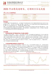 2020年业绩高速增长,定增助力长远发展