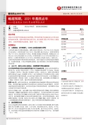 普洛药业2020年业绩预告点评：略超预期，2021年是拐点年