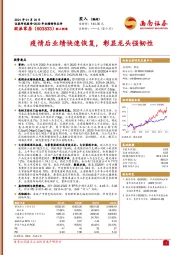 2020年业绩预告点评：疫情后业绩快速恢复，彰显龙头强韧性