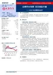 2020年业绩预告点评：业绩符合预期 项目储备丰富