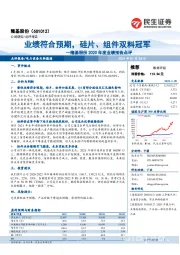 隆基股份2020年度业绩预告点评：业绩符合预期，硅片、组件双料冠军