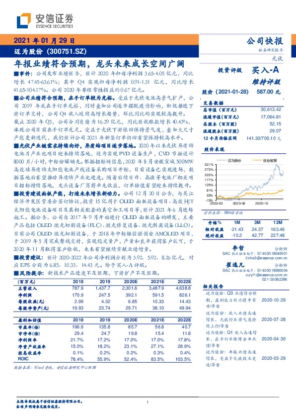 年报业绩符合预期，龙头未来成长空间广阔