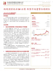 短期因素扰动Q4业绩 转型升级蓄势长期增长