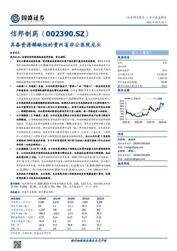 具备资源稀缺性的贵州省非公医院龙头
