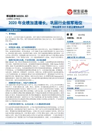 2020年度业绩预告点评：2020年业绩加速增长，巩固行业领军地位