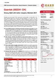 Strong 4Q20 with better margins;Maintain BUY