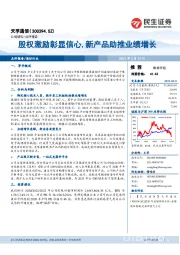 股权激励彰显信心,新产品助推业绩增长