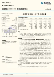 业绩符合预期，分子筛持续放量