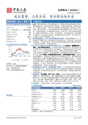 成本蓄势,品类并进,重回增长快车道